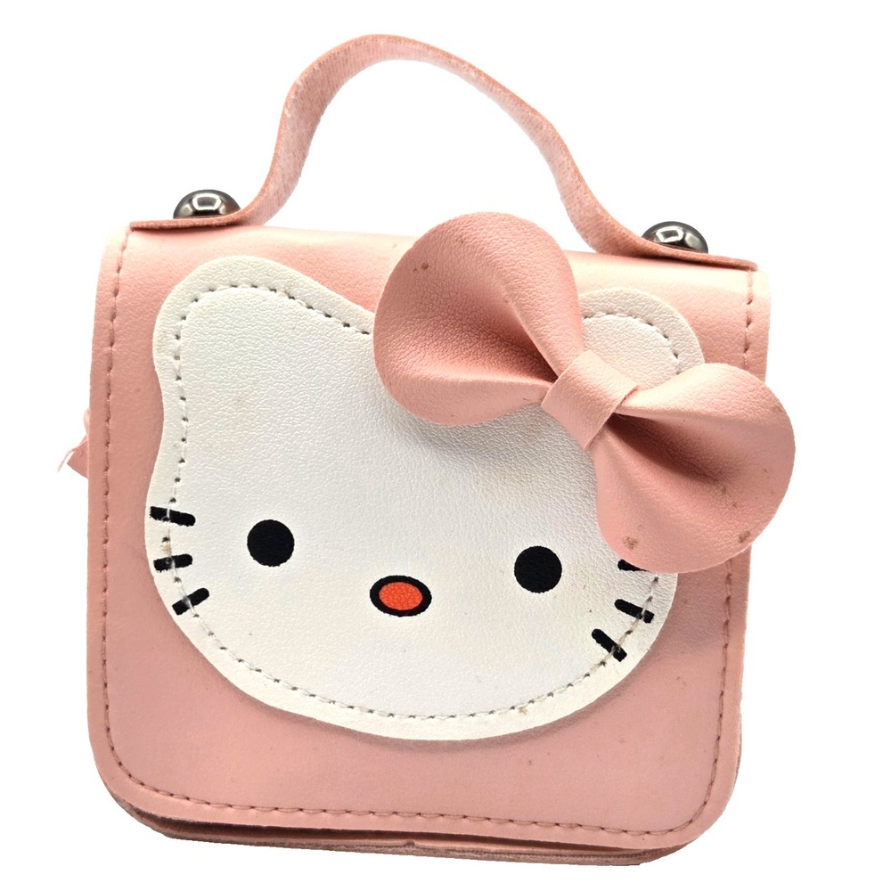 Hello Kitty Mini Crossbody Purse‎ for Little Girls Dusty Rose With Bow